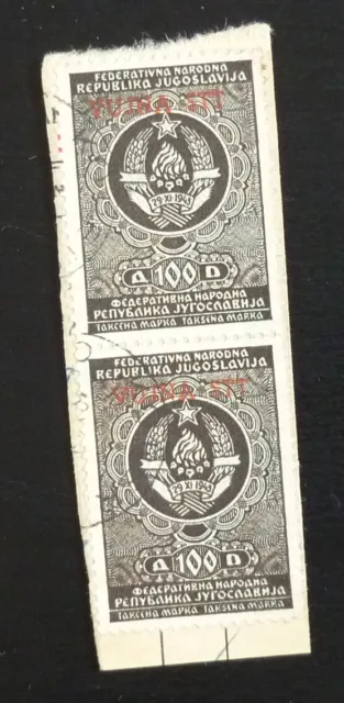 Slovenia c1950 Italy VUJA STT Ovp. Yugoslavia Revenues Used on Fragment! US 1