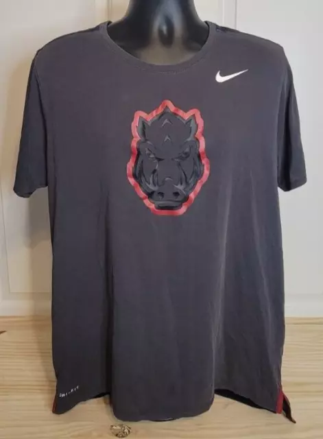 Mens Nike University of Arkansas Razorbacks Dri Fit Short Sleeve Shirt Large