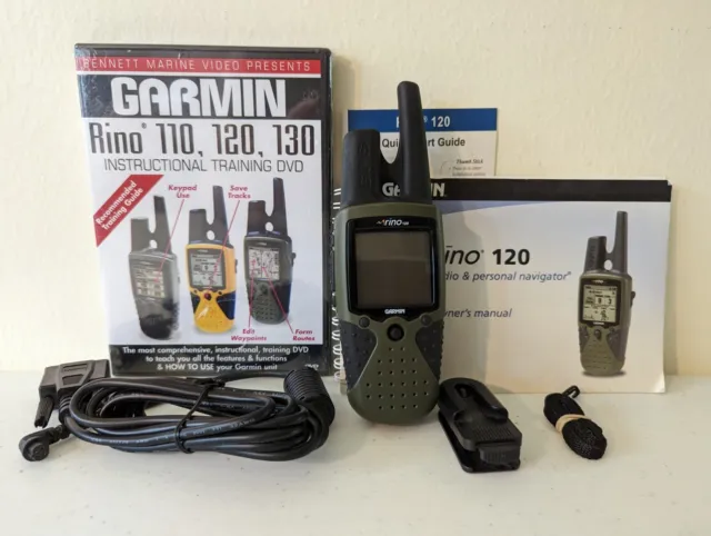 Garmin Rino 120 2 Way Radio and GPS Navigation w/Manuals Tested Working