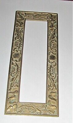 Antique Ornate Brass Trim Plate; Likely Letterbox Use; 8/5" X 3.5"