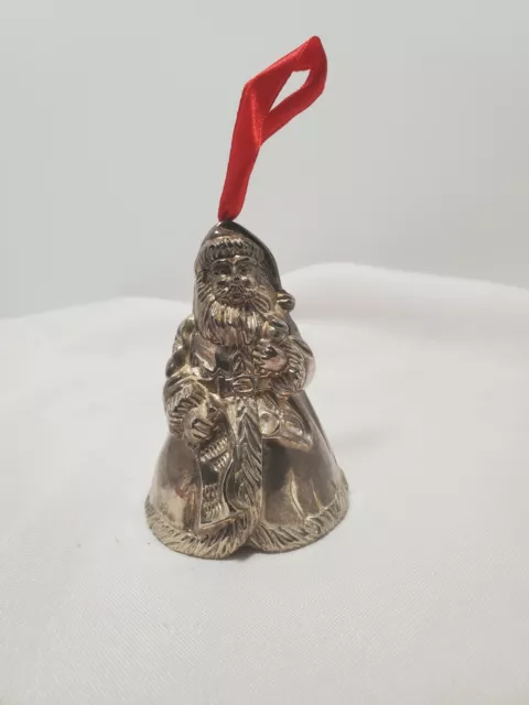 Vintage Godinger Art Co. LTD Silver-Plated SANTA BELL Christmas Tree Ornament