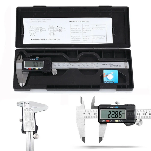 6 INCH DIGITAL Vernier Caliper 150Mm Stainless Steel Micrometer ...