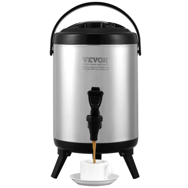 VEVOR 6 L Dispensador de Bebidas de Agua Fría y Caliente de Acero Inoxidable