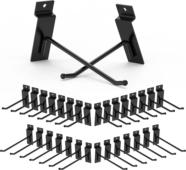 HUHOLE Slatwall Hooks 32PC, 16 X 4 Inch and 16 X 6 Inch Heavy Duty Slat Wall Han