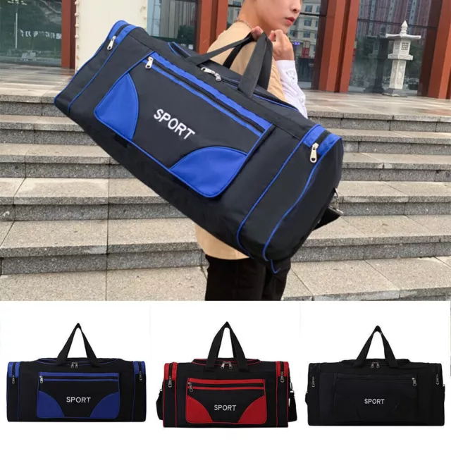 Men's Women's Large Sport Gym Bag Duffle Holdall Travel Work Cabin Luggage Case