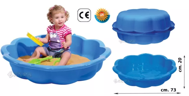 piscinetta giardino bambini sabbiera bambini combinabile con coperchio 75 litri
