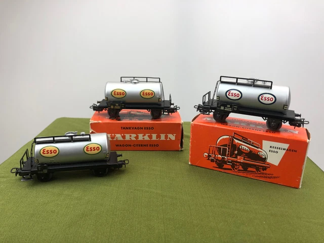 Märklin SpurH0 3xESSO Kesselwagen 4501  2xKarton    /16