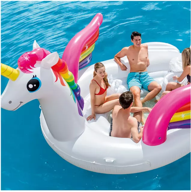 Giant 5Meter Intex Unicorn Inflatable Island Swimming Pool Floating Lounge Float