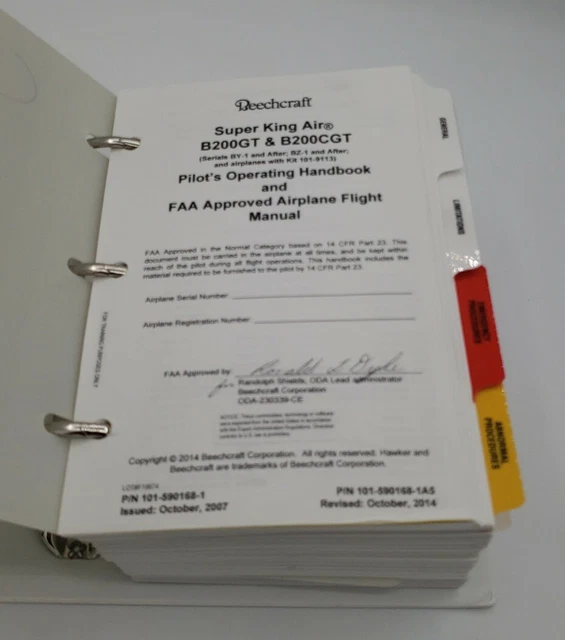 Beechcraft King Air B200GT B200CGT Pilot's Operating Handbook and Flight Manual Beechcraft King Air B200GT B200CGT Pilot's Operating Handbook and Flight Manual