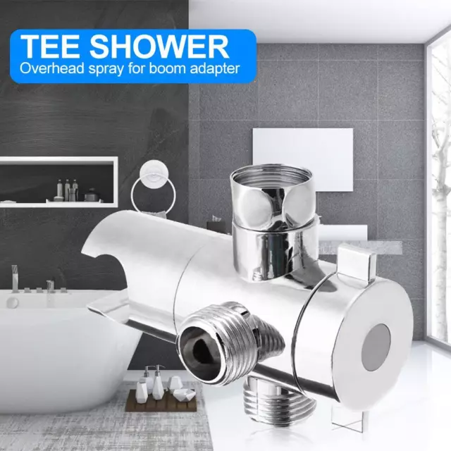 fr 3-Way Shower Head Diverter Mounted Valve Fixer Bracket Shower Tee Adapter Swi