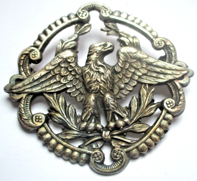 Magnifique Grande Broche Vintage En Argent Martelé Et Sculpté - Bijou Ancien N°3541