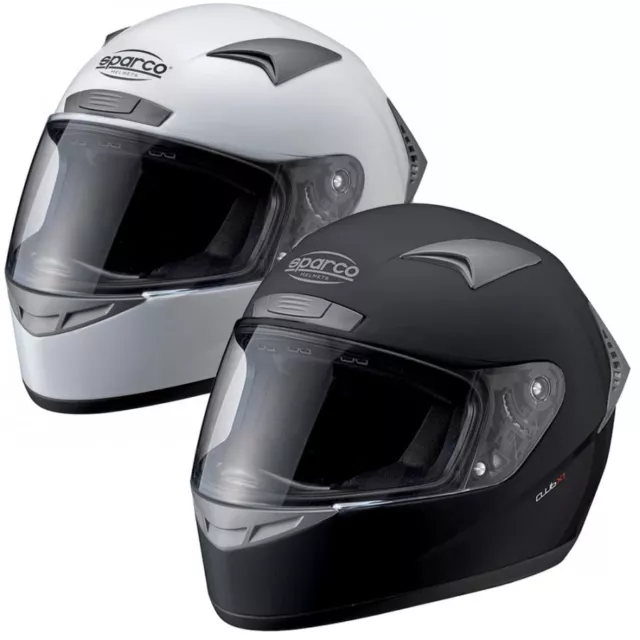 Helmet SPARCO CLUB X-1 XS S M L XL XXL BLACK WHITE DRIFT RALLY TRACK DAY RACING