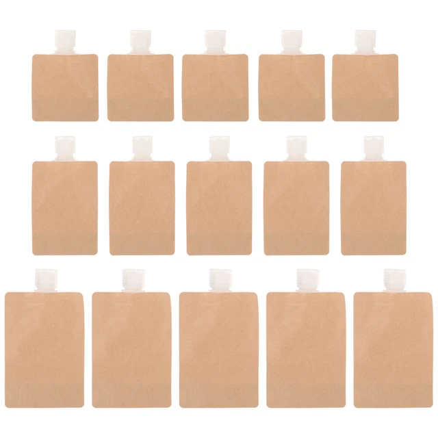 15 bolsas de embalaje de líquidos portátiles champú para escribir latas de viaje