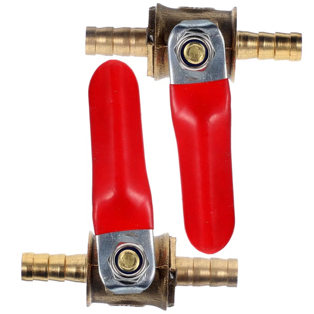 2 piezas válvula bola de latón cobre 3/4 gas línea flexible mango de válvula rojo