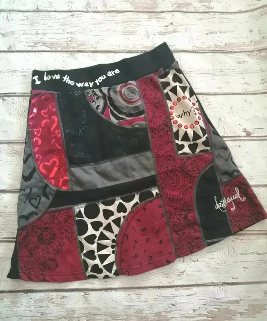 Jupe Desigual FAL AVILA 71F2YC6 – Noire, Coton, Coupe Droite, Neuf Avec étiquettes