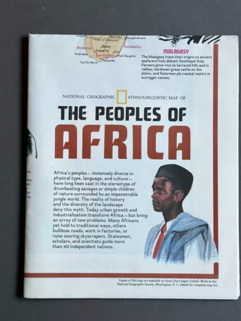 The Peoples of Africa, National Geographic, Folded Map, 1971