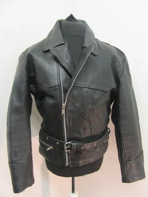 Vintage 80'S Genuine Leather Brando Motorcycle Jacket Size M