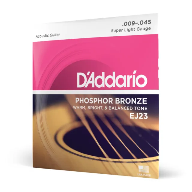 D'addario EJ23 - Jeu de cordes Phosphore Bronze guitare acoustique - 9-45
