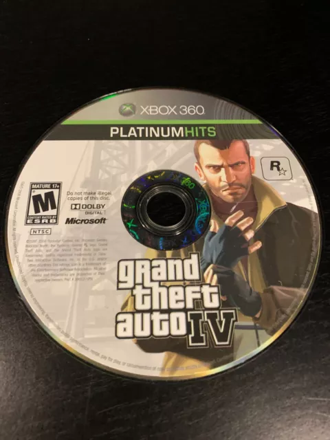 Grand Theft Auto IV 4 (Microsoft XBOX 360) Tested, Disc Only, Authentic *