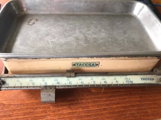 alte Tacosa Küchenwaage Metall bis 10 Kg, Antike Waage