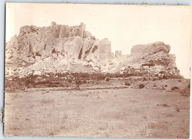 France, Les Baux-de-Provence, Vintage Rocky Landscape Albumen Print Print al