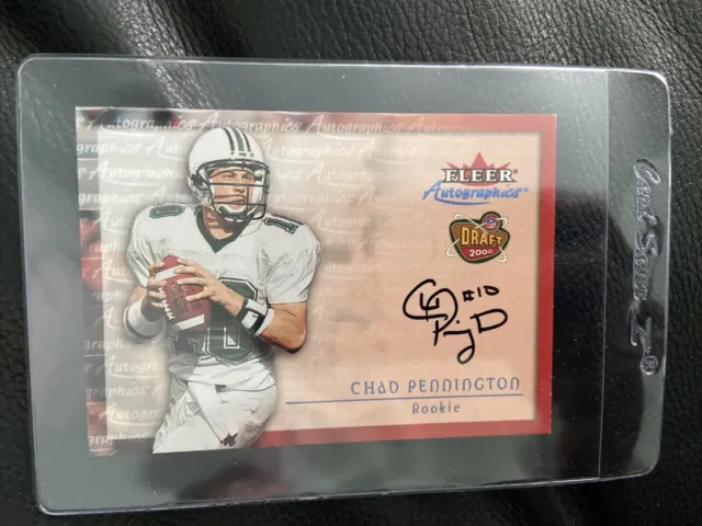2000 Fleer Autographics Jets Chad Pennington Rookie Football Card JK4