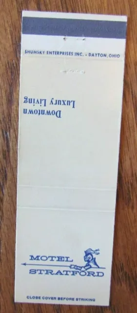 Knight On Matchbook Matchcover: Stratford Motel (Dayton, Ohio) -E13