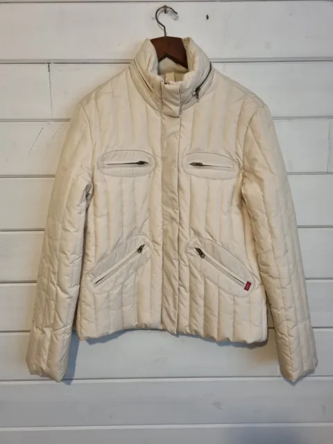 Miss Sixty Womens Italy Cream Quilted Puffer Jacket/Coat Down Size Large