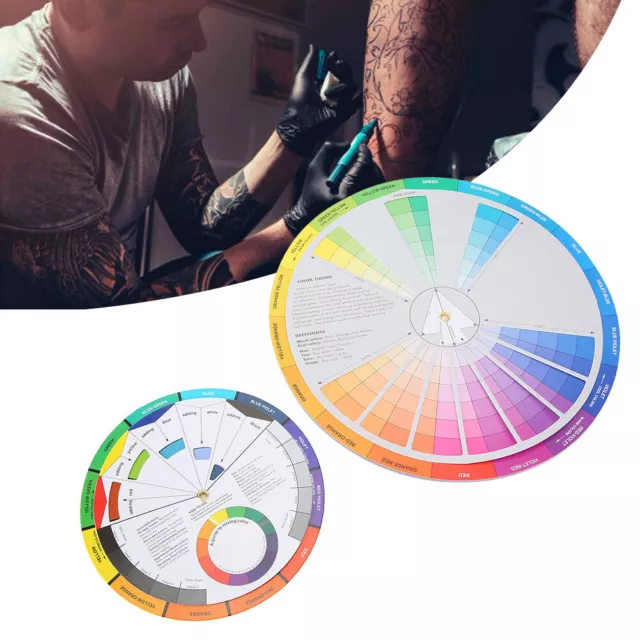 2pcs Tattoo Color Wheel Pigment Color Wheel Mixing Guide Tattoo Zubehör