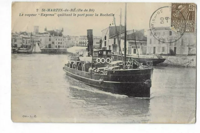 17  Saint Martin De Re  Le Vapeur Express Quittant Le Port Pour La Rochelle