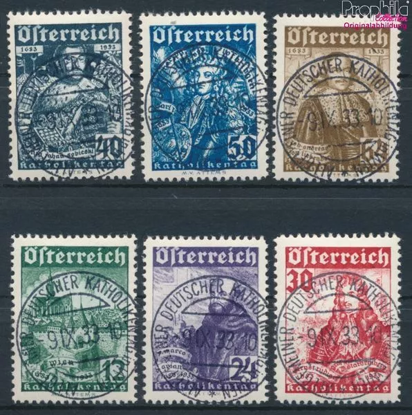 Briefmarken Österreich 1933 Mi 557-562 Sonderstempel gestempelt (10092790