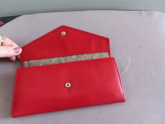 Cellini ladies long wallet red envelope style Red genuine leather wallet unused 3