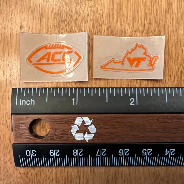 Virginia Tech Hokies ACC Current Conference and State Rear Mini Helmet Decal Set