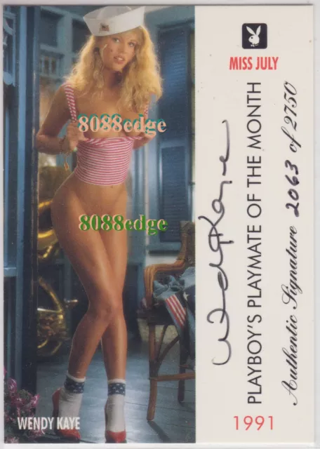 1996 Playmate Authentic Auto #114: Wendy Kaye #2063/2750 Autograph "Miss July"