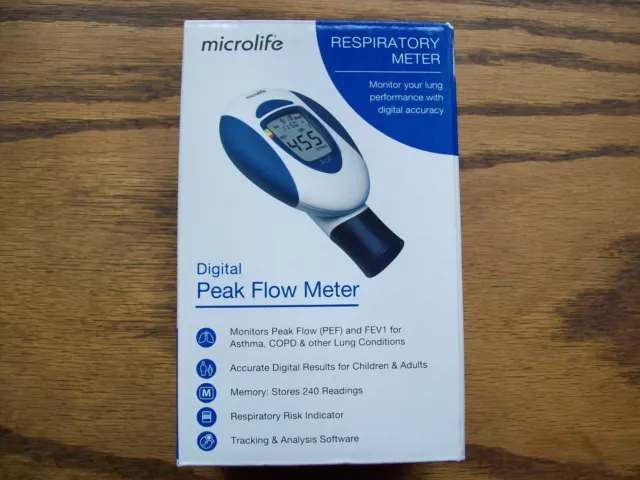 Microlife Digital Peak Flow & FEV1 Respiratory Meter NEW