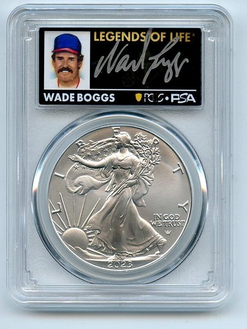 2023 $1 American Silver Eagle 1oz PCGS MS70 FDOI Legends of Life Wade Boggs