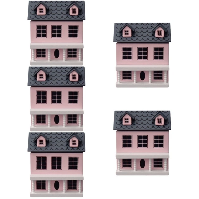 Set 5 Model House Villa Small House Miniforce Toys Home Décor Wooden House