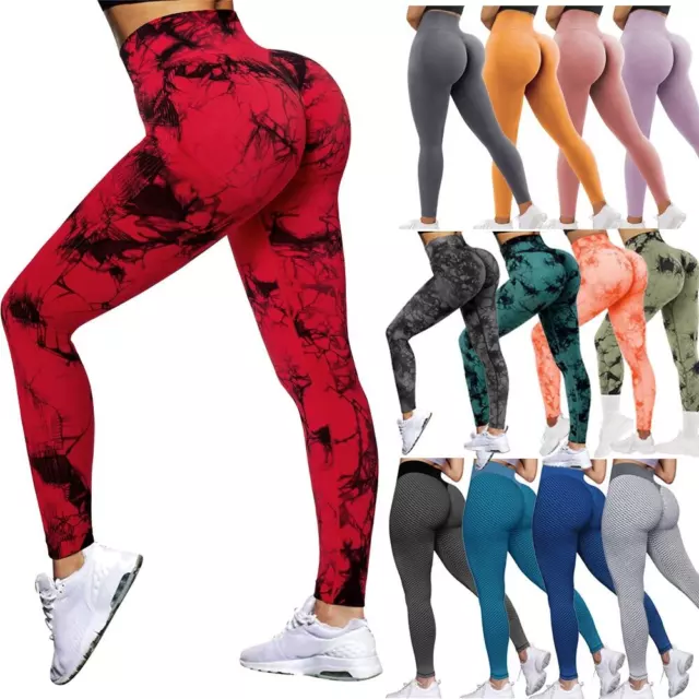 WOMENS ANTI-CELLULITE YOGA Pants Leggings Push Up Ruched Sports Gym  Trousers NEW £9.89 - PicClick UK
