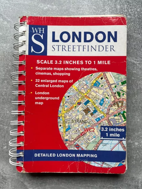 WH Smith LONDON Streetfinder Atlas / Map - 1999 - 268 Page Book (Ring Bound)