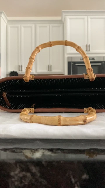 Kate Spade Santa Maria Anabel Wicker Tote, Bamboo Handles Light Tan/Straw Color 13
