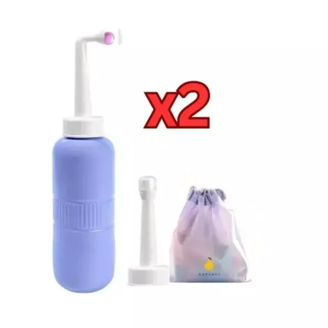 2pk Portable Travel Bidet 400ml Personal Hygiene Refresher Muslim Sprayer Bottle