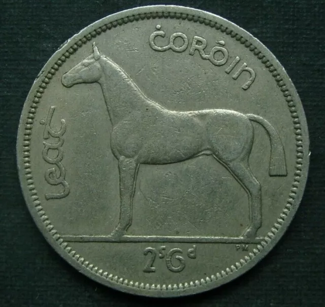 B5) Irland ½ Crown 1964 EIRE - Tier Pferd Gaul Ross Horse Jagdpferd