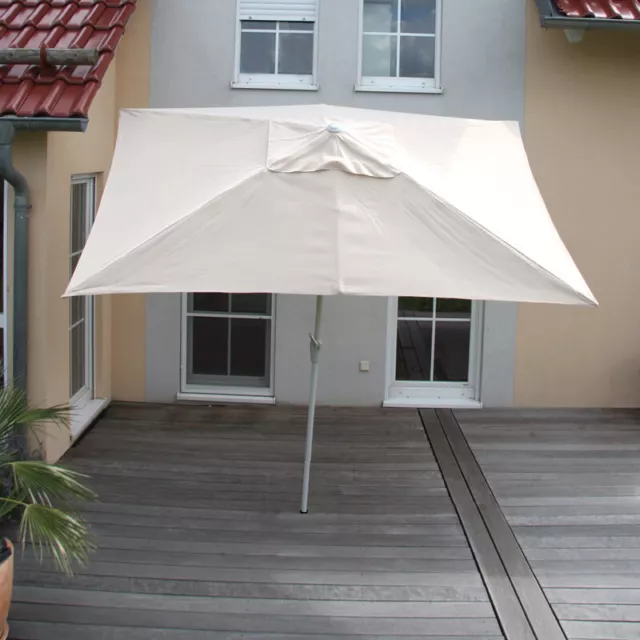 B-Ware Sonnenschirm Castellammare, Gartenschirm, 2x3m, Polyester/Alu, creme