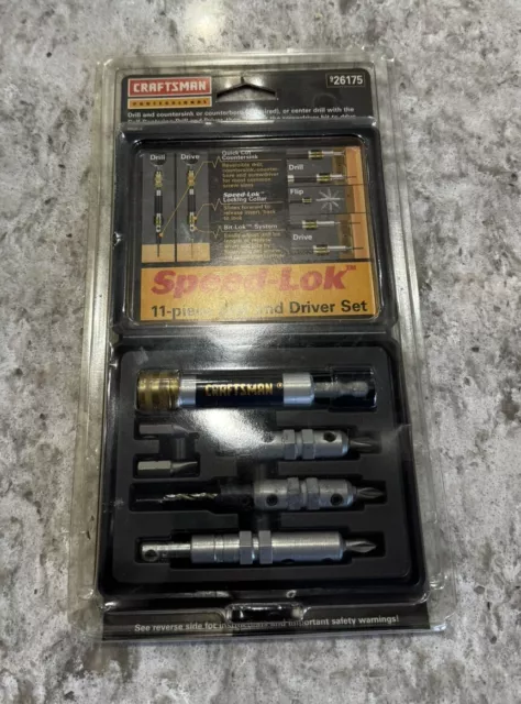 NOS Craftsman Professional 11 Piece Speed-Lok Drill And Driver Set Sealed