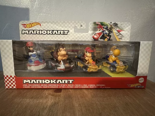 Hot Wheels Mario Kart 4-Pack RARE Mario Donkey Kong Diddy Kong Orange Yoshi