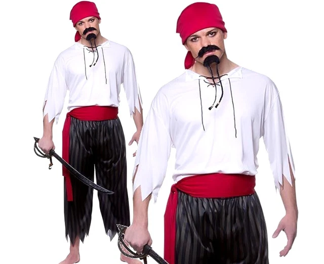 Adult Men's Jack Sparrow Deluxe Pirate Fancy Dress Costume