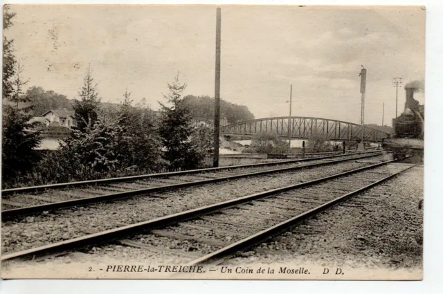 PIERRE LA TREICHE - Meurthe et Moselle - CPA 54 - vue du pont - Train