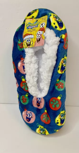 SpongeBob SquarePants Patrick Nickelodeon Fuzzy Babba Slipper Socks 7-9.5 Xmas