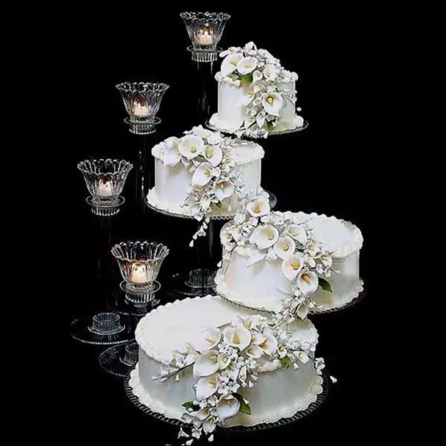 4 Tier Cascade Wedding Cake Stand Spiral (Style R400-B)