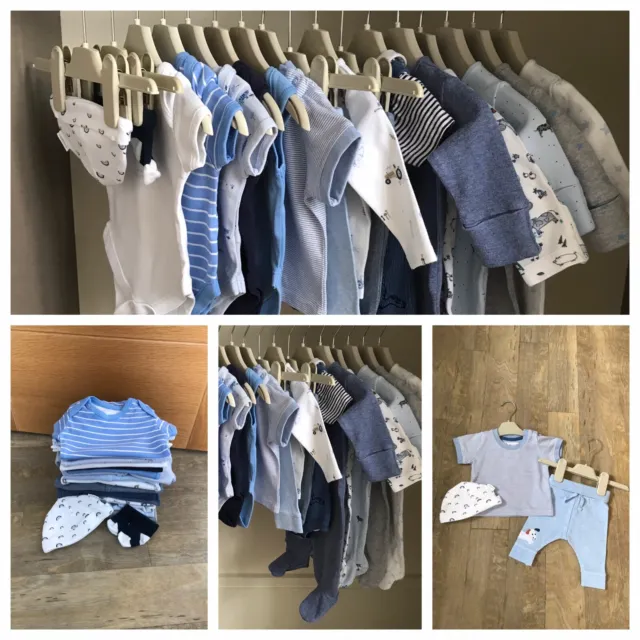 Beautiful Baby Boys Clothes Bundle Age Newborn/ 0-1 Month Great Condition.